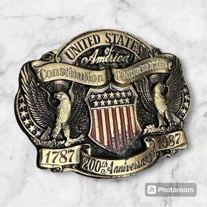 United States Of America Constitution Commemorative Belt Buckle 1787-1987 Limite